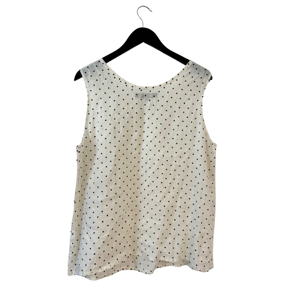 FLAX Linen NWT Women’s Medium Simple Cami Sleeveless Top Polka Dot Loungewear - Picture 2 of 5